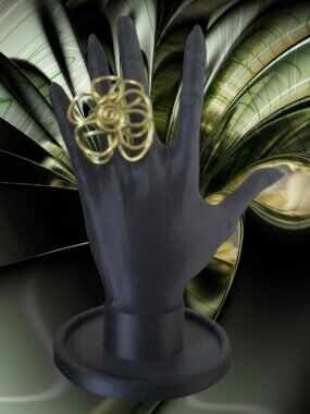 Bold Golden Lime Green Wire Flower Statement Ring  ✨Size: 6.5✨ NWOT